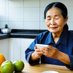 Health Tracking**

"A senior Vietnamese woman, fully clothed in comfortable, traditional Ao Ba Ba, using a modern smartwatch to track her health metrics. She is sitting in her bright, clean kitchen in the Mekong Delta, with fresh fruit on the table. Safe for work, appropriate content, fully clothed, professional, perfect anatomy, natural proportions, well-formed hands, modest clothing, family-friendly, high quality."

**