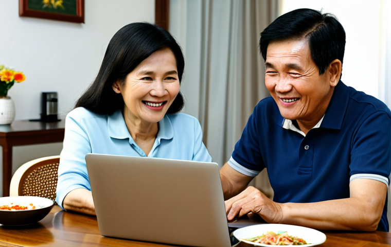 시니어를 위한 정보 기술 활용법 - Senior Man Reading News on a Tablet**

"A senior Vietnamese man, wearing traditional, modest clothin...